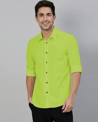 Neviq Trend Men Solid Casual Light Green Shirt