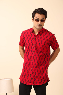 Moshi Men Printed Casual Red Shirt