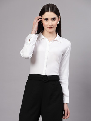Style Quotient Women Solid Formal White Shirt