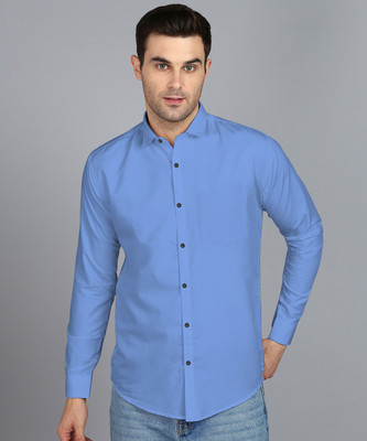 CHEAPSHIRTS Men Solid Casual Light Blue Shirt