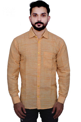 W S TEXTILE Men Self Design Casual Pink Shirt