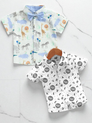 RAVYA TRENDZ Boys Printed Casual Multicolor Shirt