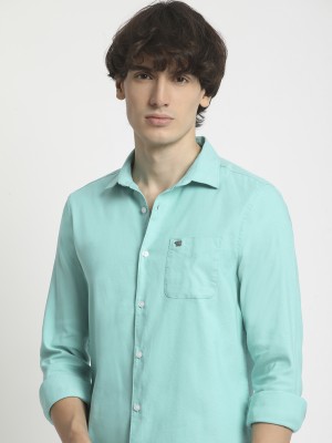 THE BEAR HOUSE Men Solid Casual Green Shirt