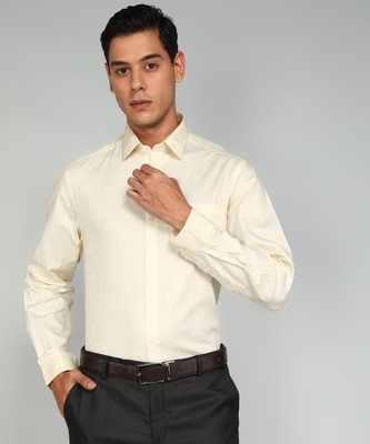 ARROW Men Self Design Formal Cream Shirt