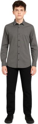BLACK PEGASUS Men Embellished Formal Grey Shirt