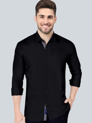 dream believe fashion Men Solid Casual Black Shirt