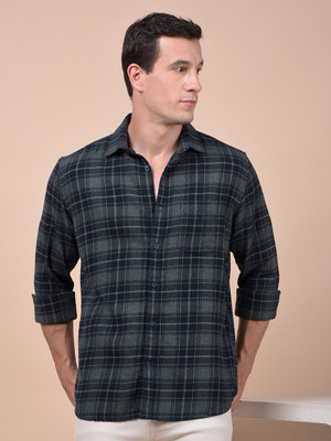 CRIMSOUNE CLUB Men Checkered Casual Green Shirt