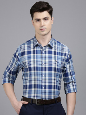 Allen Solly Men Checkered Formal Blue Shirt