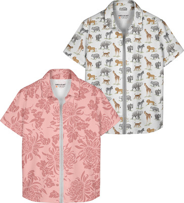 Hellcat Boys Printed Casual Multicolor Shirt(Pack of 2)