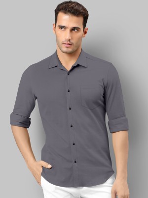 LUQATTI Men Solid Casual Grey Shirt