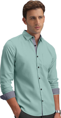 SHIRTWALIYA Men Solid Casual Light Green Shirt