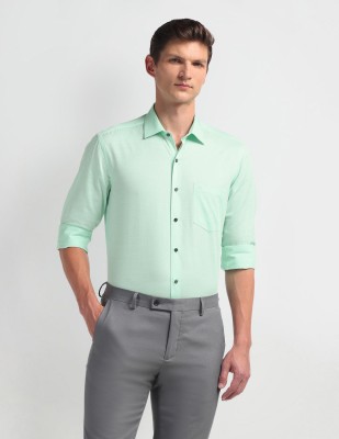 ARROW Men Solid Formal Green Shirt