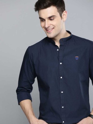 FUBAR Men Solid Casual Dark Blue Shirt