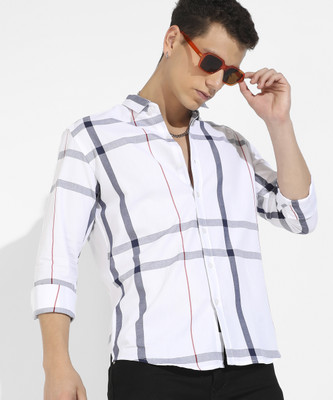 CAMPUS SUTRA Men Checkered Casual White Shirt