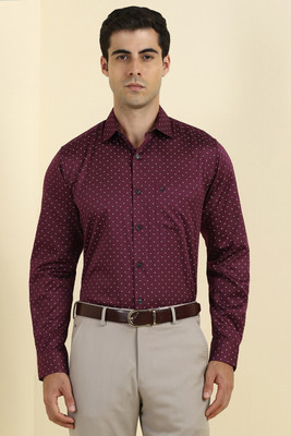 Allen Solly Men Polka Print Formal Maroon Shirt