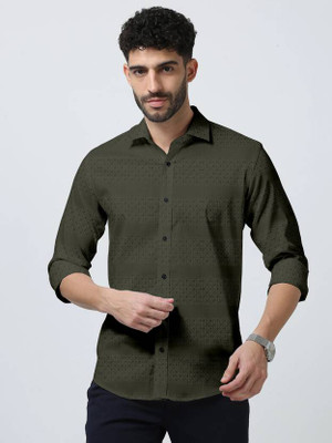 SATADHAR ENTERPRISE Men Self Design Casual Light Green Shirt