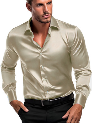 METRONAUT Men Solid Casual Beige Shirt