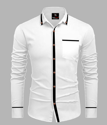 kia international Men Solid Formal Yellow Shirt