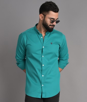 FUBAR Men Solid Casual Green Shirt