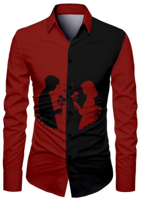 JRKENTERPRISE Men Printed Casual Maroon Shirt