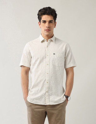 Arrow Sport Men Checkered Casual White Shirt