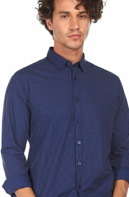 FLYING MACHINE Men Printed Casual Dark Blue Shirt