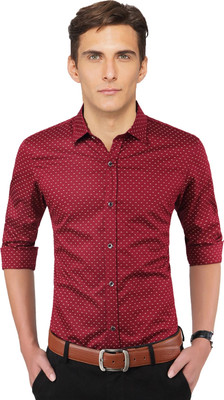GLADIATOR PRODUCTS Men Printed Casual Maroon Shirt