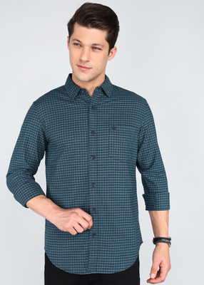 United Colors of Benetton Men Checkered Casual Blue Shirt