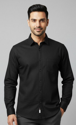 Sample Men Solid Formal Black Shirt