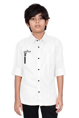 FRAUS Boys Solid Casual White Shirt