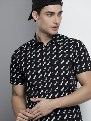The Indian Garage Co. Men Printed Beach Wear Black Shirt
