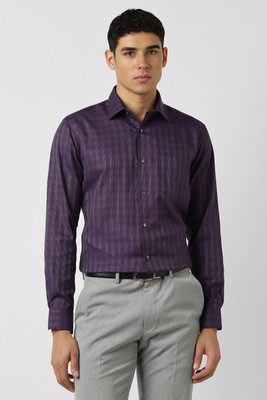 VAN HEUSEN Men Checkered Formal Purple Shirt