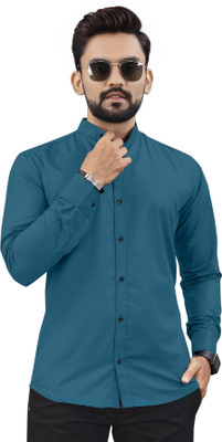 NIVICK Men Solid Formal Dark Blue Shirt