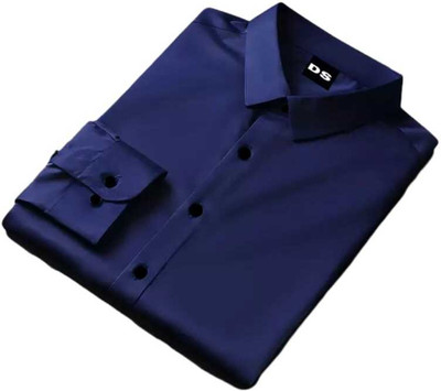 HEJAMAA CREATION Men Self Design Casual Blue Shirt