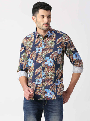Pepe Jeans Men Printed Casual Blue Shirt