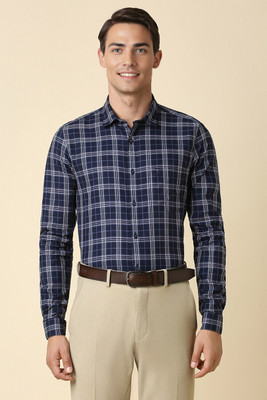 Allen Solly Men Checkered Formal Blue Shirt