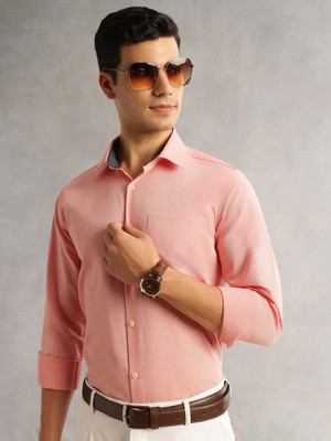 THOMAS SCOTT Men Solid Formal Orange Shirt
