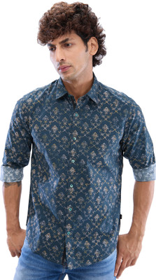 Spykar Men Printed Casual Green Shirt