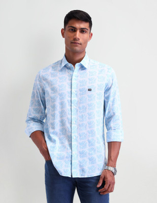 ARROW Men Printed Casual Blue Shirt