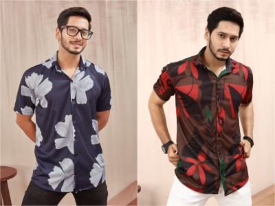 KIKA FASHION Men Floral Print Casual Multicolor Shirt(Pack of 2)