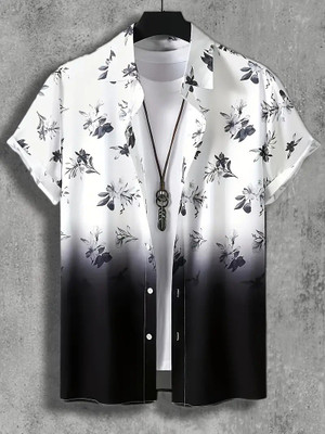 Kriyan Fab Men Printed Casual Black, White Shirt