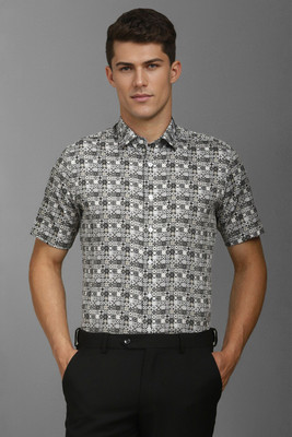 LOUIS PHILIPPE Men Printed Formal Dark Green Shirt