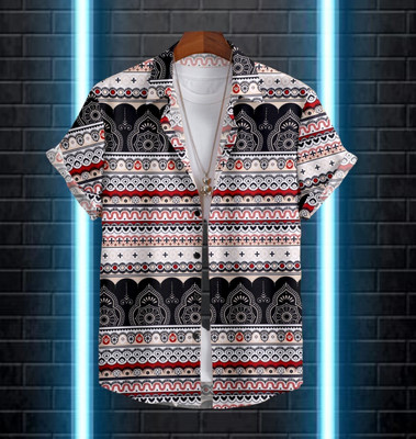 SHIVFORYOU Men Printed Casual Multicolor Shirt