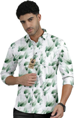 Ruhani FAB Men Printed Casual Green Shirt