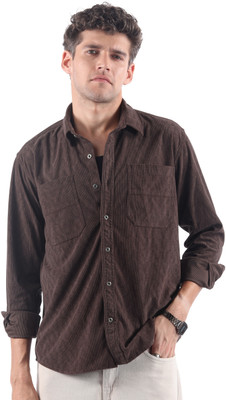 BEYOUNG Men Solid Casual Brown Shirt