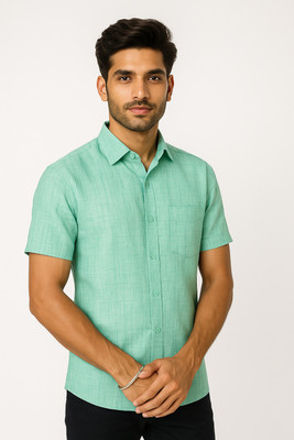 ZYXA Men Solid Casual Dark Green Shirt