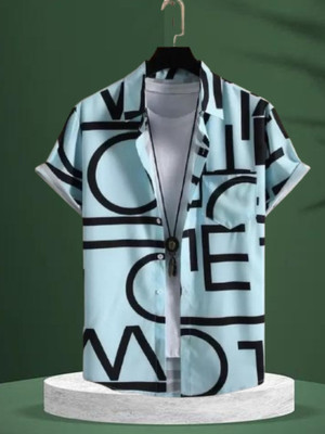 Varni Creation Men Printed Casual Blue, Black Shirt