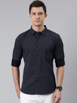 PROVOGUE Men Printed Casual Black, Grey Shirt