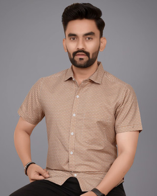 METRONAUT Men Printed Casual Brown Shirt