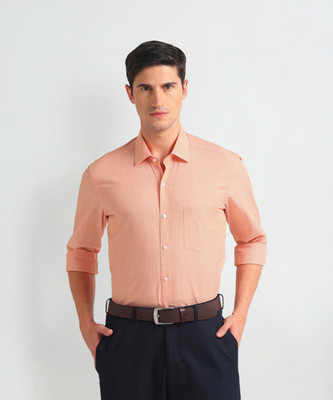 ARROW Men Solid Formal Orange Shirt